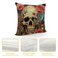 thumbnail image 4 of Patifu Skull Flowers Full Moon Graphic Decorative Throw Pillow Cover for Home Couch Living Room Bed Sofa Home Decor 22x22in, 4 of 5