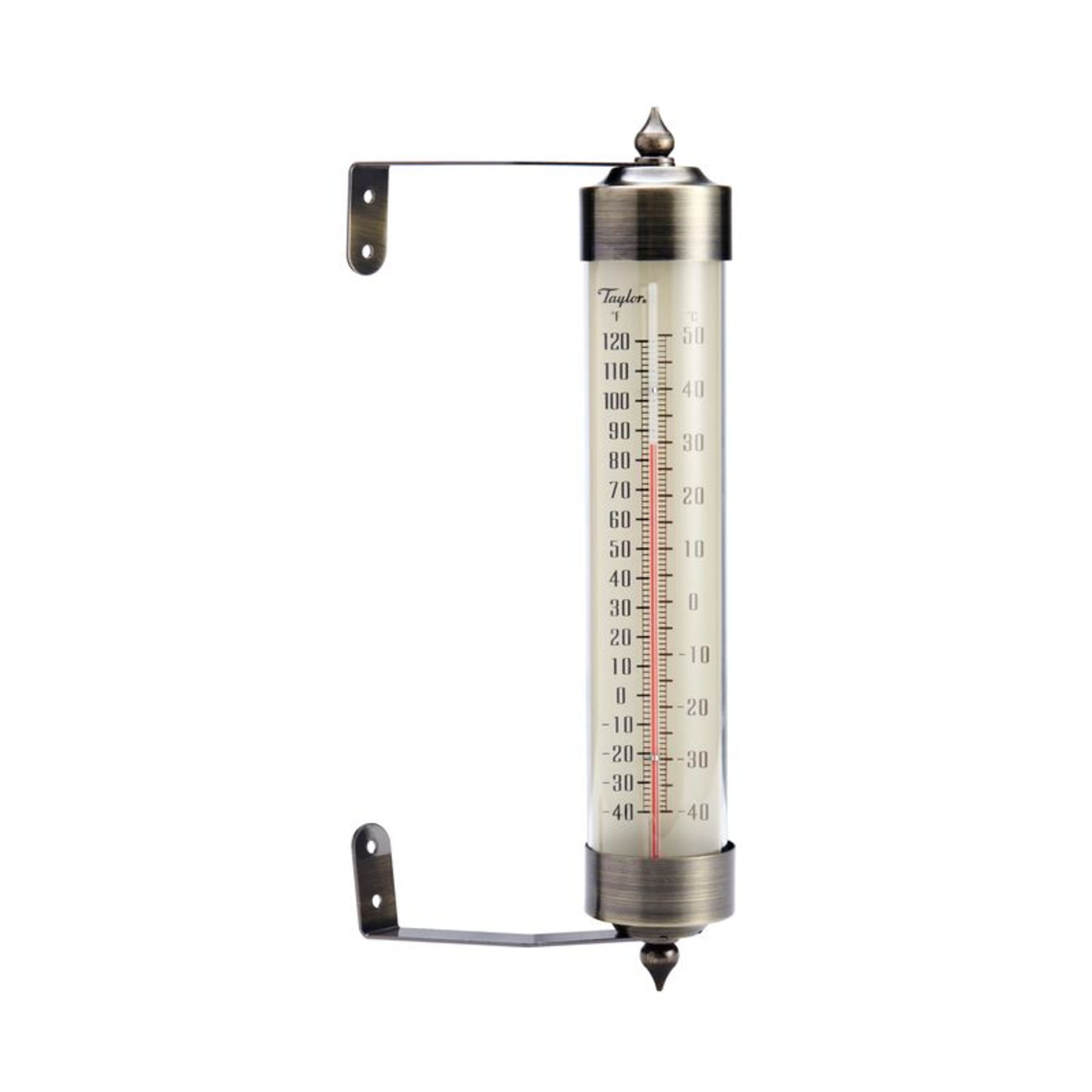 Taylor Heritage Metal Tube Indoor Outdoor Thermometer