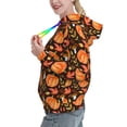 thumbnail image 2 of Lsque Autumn Pumpkin Pattern Casual Women's Hoodie,Hooded Sweatshirt with Kangaroo Pocket,Pullover Hoodie with Eye-catching Drawstrings-Small, 2 of 7