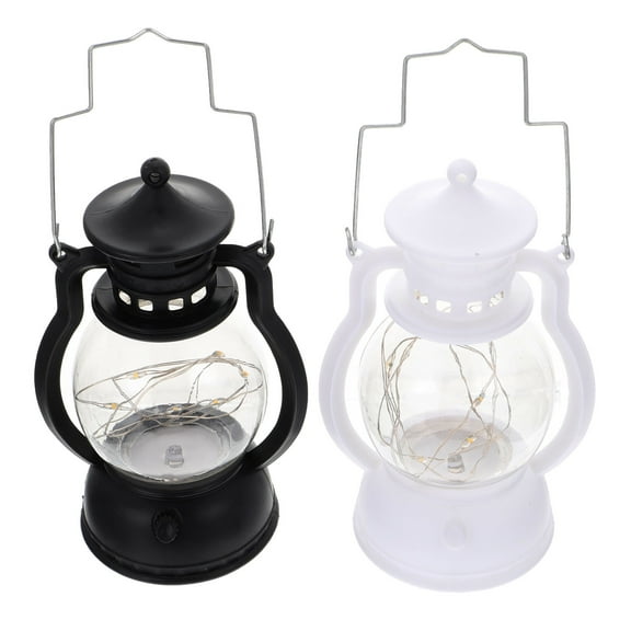 IDEANATEGRATE Handheld Retro Lantern Black 2Set 4.5In X 2.8In X 2In