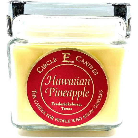 Circle E Candles, Hawaiian Pineapple Scent, Large Size Jar Candle, 32oz, 2 Wicks