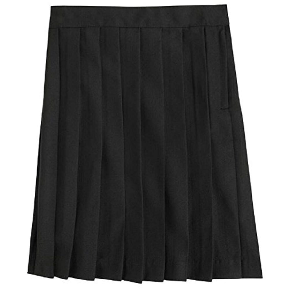 Navy Unique Girls School Wear Elasticated Box Pleat Skirt