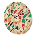 thumbnail image 3 of Designart 'Geometrical Retro Design XIV' Mid-Century Modern Wood Wall Clock, 3 of 5