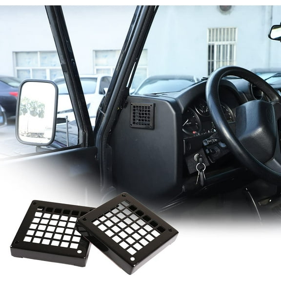 TINKI Headlight Lens Cover Fits for Land Rover Defender 90 110 2004-2019 Front Bumper Driving Fog Lights DRL Lamps Accessories (Tail Light Protective net Cover, Black)