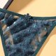 thumbnail image 3 of Gibobby Ropa interior bikini elástica para mujer Mujeres Bragas Jacquard Thin Mesh Desire Cintura Tanga ajustable Bragas （Verdinegro，Talla única), 3 of 5