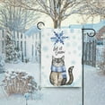 thumbnail image 6 of Winter Garden Flag 12 x 18 Double Sided, Cute Cat Kitten Let Snow Blue Snowflake Welcome Holiday Yard Outdoor House Flags Banner Party Home Decor Christmas Decorations, 6 of 6