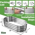 thumbnail image 4 of HGD Raised Garden Bed Kit Oval Galvanized Metal Outdoor Planter (4 Pcs) 4 x 2 x 1 ft, 4 of 10