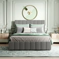 thumbnail image 2 of Harper & Bright Designs Hydraulic Storage Bed Frames Full Size Platform Bed with Upholstered Headboard, Gray, 2 of 12
