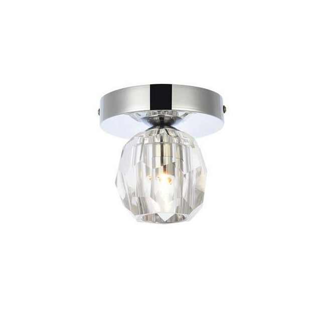 Elegant Lighting 3505F5C Eren 1 Light Flush Mount, Chrome