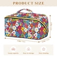 thumbnail image 4 of FORMRS Makeup Bag Travel Cosmetic Organizer for Women Fold Flat Zipper Pouch with Handle, Whimsical Floral, 4 of 8
