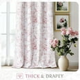 thumbnail image 5 of Floral  Blackout Curtains 84 Inches Long 2 Panels for Bedroom Living Room Pink White Farmhouse Dusty Rose Flower Patterned Room Darkening Thermal Grommet Window Treatments Drapes, 50X84, 5 of 9