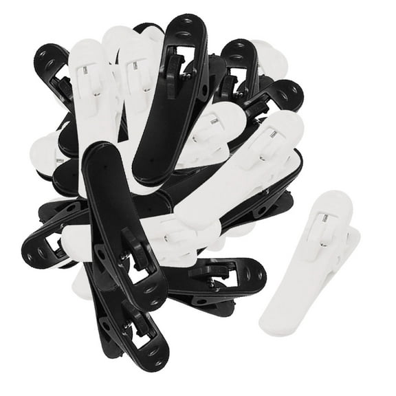Unique Bargains Plastic Earphone Headphone Cable Wire Clip Nip Clamp Black White 50 Pcs