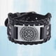 thumbnail image 5 of Pulsera de cuero para Hombre Yinane Cuero PU Plata Pulseras anchas de puño, 5 of 8