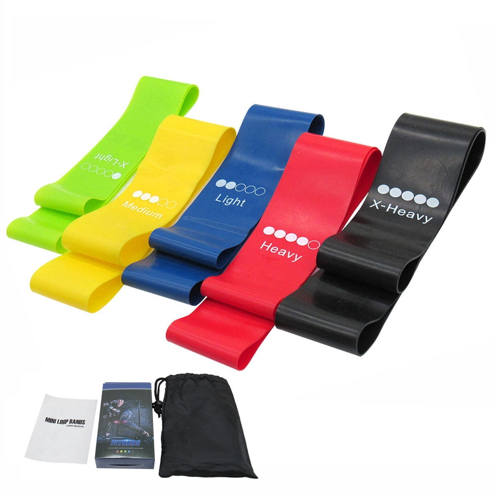 Bracelets De Résistance 5 Niveaux – Bandes Élastiques TPE Pour Musculation, Yoga, Pilates – Avec Sac De Transport