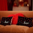thumbnail image 2 of Valentines Day Pillow Covers 12x20 Inch Set of 2, Black Red Hearts Love Farmhouse Decorative Throw Pillowcases for Home Sofa Couch Cushion Decoration GW15-12, 2 of 6