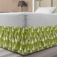 thumbnail image 1 of Goose Bed Skirt, Cartoon Style Funny Creatures Doing Different Things Childish Nursery Theme, Elastic Bedskirt Dust Ruffle Wrap Around for Bedding Decor, 4 Sizes, Apple Green Orange, by Ambesonne, 1 of 2