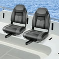 thumbnail image 2 of Costway 2 Pack High Back Folding Boat Seats with Sponge Cushion & Flexible Hinges, 2 of 9