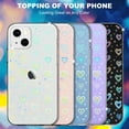 thumbnail image 5 of Compatible with iPhone XR Case, Holographic Love Heart Iridescent Clear Kawaii Phone Case, for Women Aesthetic Laser Bling Rainbow Cute iPhone Cover, Holo Reflective Case, 5 of 8