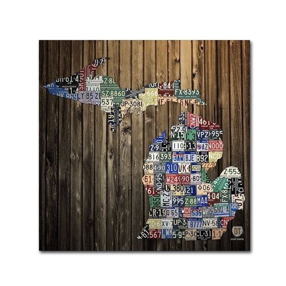 Trademark Fine Art 'Michigan Counties License Plate' Canvas Art by Design Turnpike