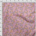 thumbnail image 3 of oneOone Viscose Chiffon Light Pink Fabric Flower & Leaves Watercolor Dress Material Fabric Print Fabric By The Yard 42 Inch Wide, 3 of 4