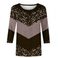 thumbnail image 4 of Yuyuzo Hauts d'Été pour Femmes Manches 3/4 Col Rond T-Shirts Décontractés Tuniques Imprimées Graphiques Blouses Mode Amples, 4 of 5