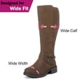 thumbnail image 4 of Love Steetly Women's Extra Wide Calf Knee High Boots, Quilted Tall Boots with Buckle Chain, Block Heel Side Zipper Non-Slip Winter Boots., 4 of 8