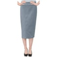 thumbnail image 3 of Women's Below The Knee Stretch Denim Pencil Skirt, 3 of 10