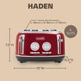 thumbnail image 3 of Haden Dorset Tostadora de Acero Inoxidable con Ranura Ancha para 4 Rebanadas, Rojo Rectory, 3 of 5