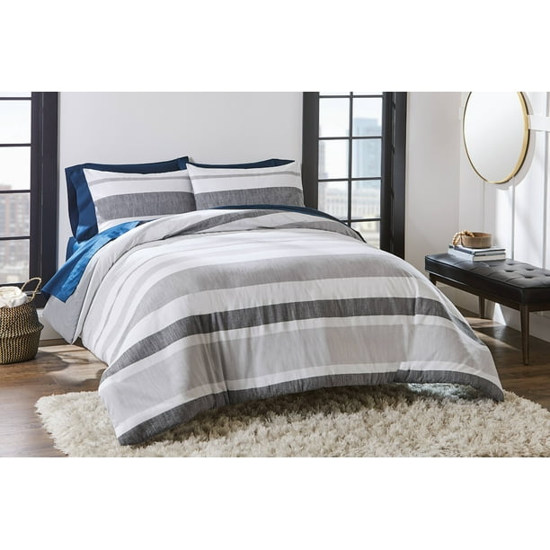 Better Homes & Gardens 2Piece Bold Grey Stripe Twin/TwinXL Comforter