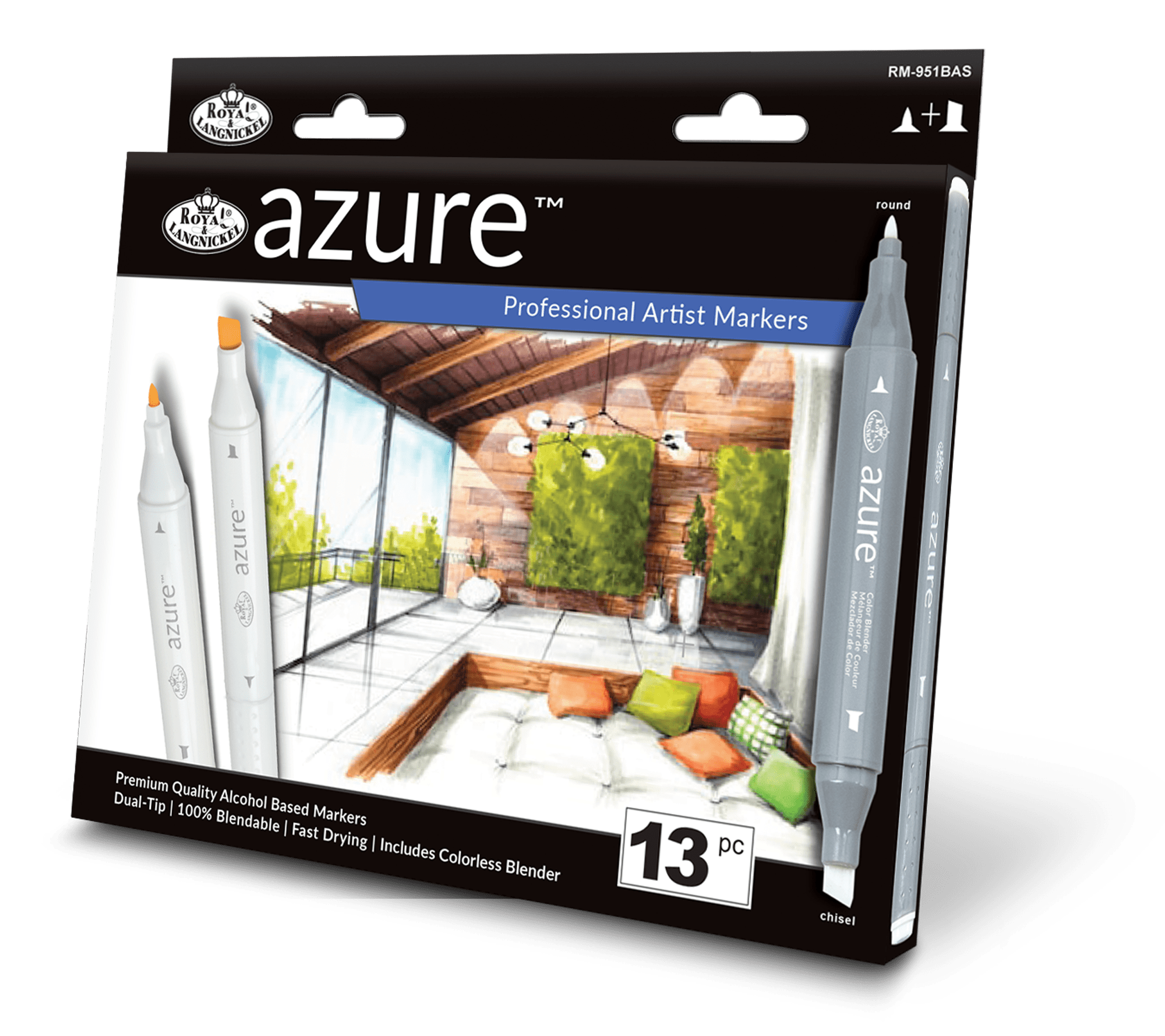 Royal Langnickel Azure Alcohol Markers 13pc Basic Walmart 