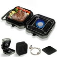 thumbnail image 1 of 2 Burner Camping Stove, 17000 BTU Propane Camp Stove, Portable Folding Gas Stove, Camping Essentials Gear Includes Frying Pan, Coffee Stand & Carry Bag, 1 of 9