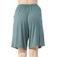 thumbnail image 6 of STARVNC Women Pleated Elastic Waistband Solid Color Shorts With Pocket, 6 of 7