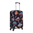 thumbnail image 3 of Easygdp Mushroom Doodle Print Elastic and Washable Suitcase Protective Cover with Hidden Zipper Fits 18-32 inch Luggage -Large, 3 of 9