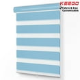 thumbnail image 1 of Keego Dual Layer Roller Window Blind Light Filtering Zebra Window Blind, Cordless, Customizable, Sky Blue Case Sky Blue Fabric 58.5"w x 76.0"h, 1 of 7