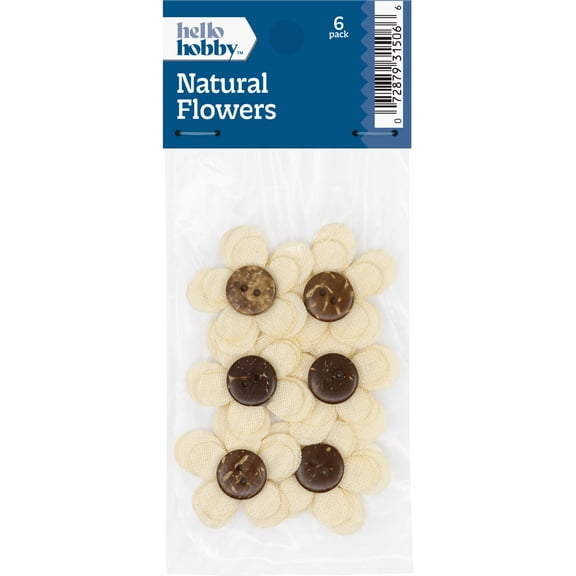 Hello Hobby Accessory Flowers, Natural, 6 piece