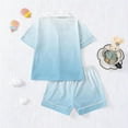 thumbnail image 4 of Stamzod Summer Lounge Sets for Women Turndown Short Sleeve Shirts Pajama Shorts Nightwear Casual Soft Pajamas for Women Set Sky Blue B XXL, 4 of 4