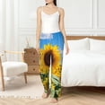 thumbnail image 6 of Lsque Sky Golden Sunflower Field B Print Women's Pajama Pants, Lounge Pant - Comfortable Home Wear,Elastic Waistband, Stylish Design-Medium, 6 of 9