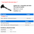 thumbnail image 2 of Ignition Coil - Compatible with 2005 - 2016 Audi A4 Quattro 2006 2007 2008 2009 2010 2011 2012 2013 2014 2015, 2 of 2