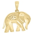 thumbnail image 3 of 10K Yellow Gold Real Diamond Elephant Pendant 0.85" Pave Statement Charm 1/10 CT, 3 of 5