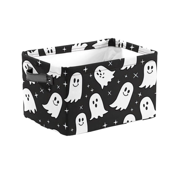 Ajhhao Halloween Storage Basket Halloween Toy Baskets Halloween Gift Basket Rectangular Halloween Basket Trick Or Treat Basket For Halloween Parties Cute Storage Bin Boo Basket Cute Halloween Basket