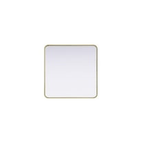 Elegant Decor Contour Metal Square Mirror 30x30 in Brass