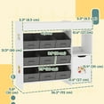 thumbnail image 3 of Qaba Toy Storage Organizer with 9 Removable Boxes, Kids BookShelf, White, 3 of 10