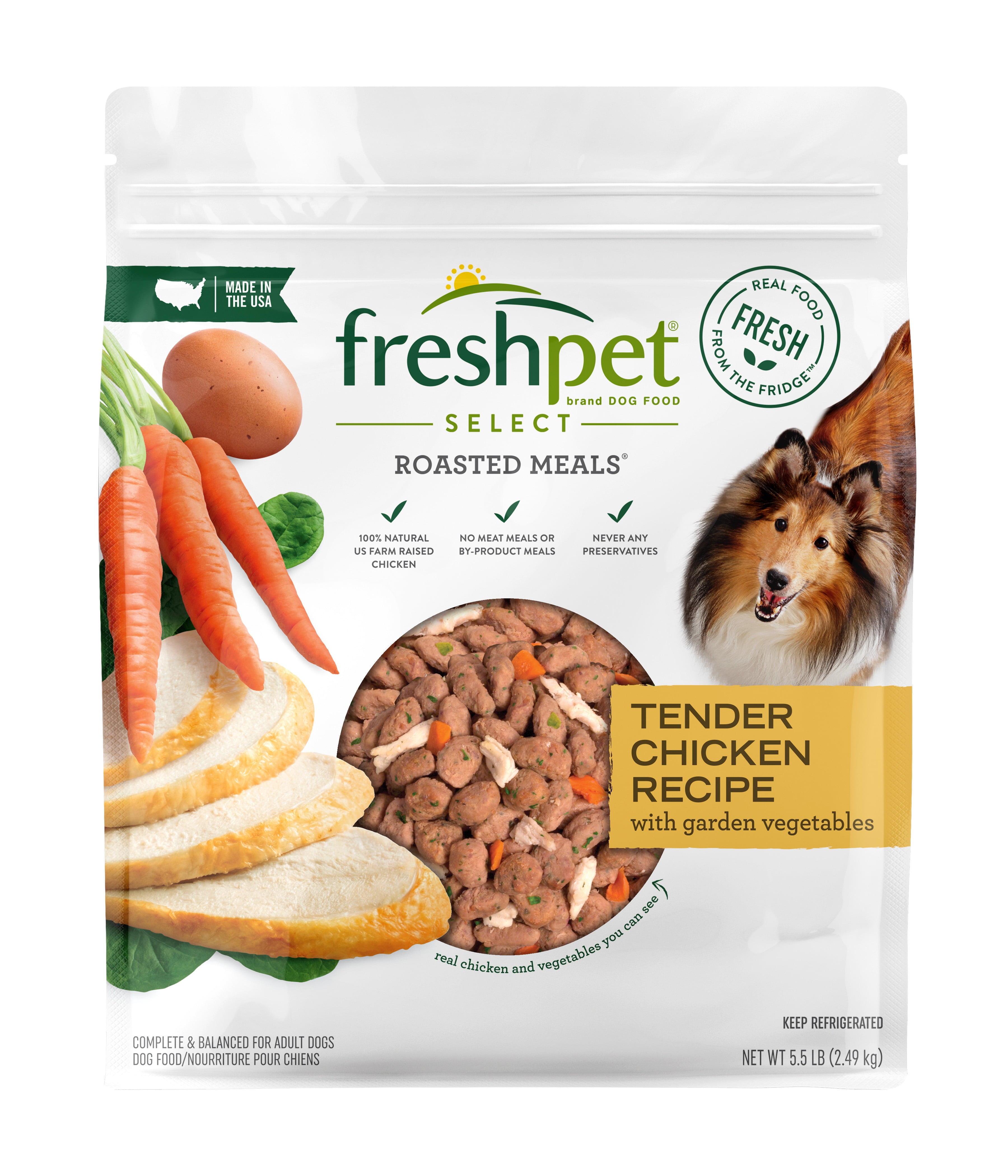 Freshpet Healthy & Natural Dog Food, Roasted Meal Chicken Recipe, 5.5lb