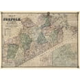 thumbnail image 2 of Walling 32x24 White Modern Wood Framed Museum Art Print Titled - Norfolk County Massachusetts - Walling 1853, 2 of 4