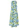 thumbnail image 5 of Robe Citron Aquarelle Été Rayures Bleues et Blanches Mode Coréenne Bohemia Longues Robes Design Moderne Maxi Grande Taille, 5 of 5