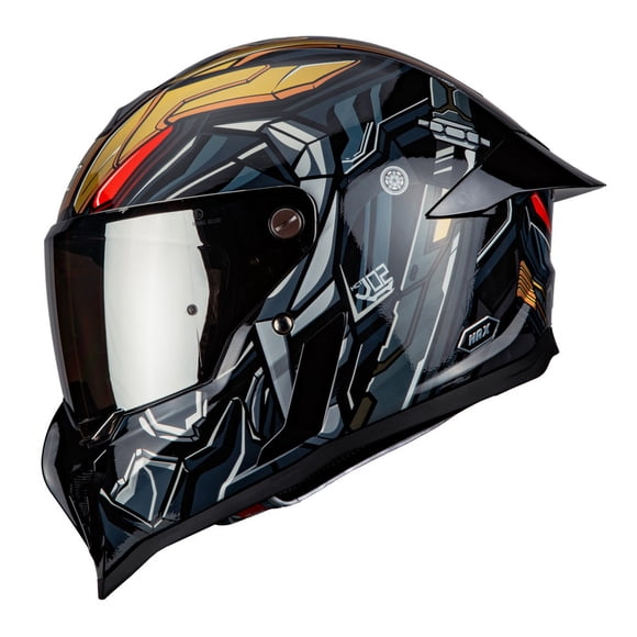 Casco Integral Black Pearl Warrior Negro Gris Brillo M