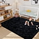 thumbnail image 4 of Alfombra LòutiRoot Home Black Fluffy de 160 x 230 cm para salón, 4 of 8