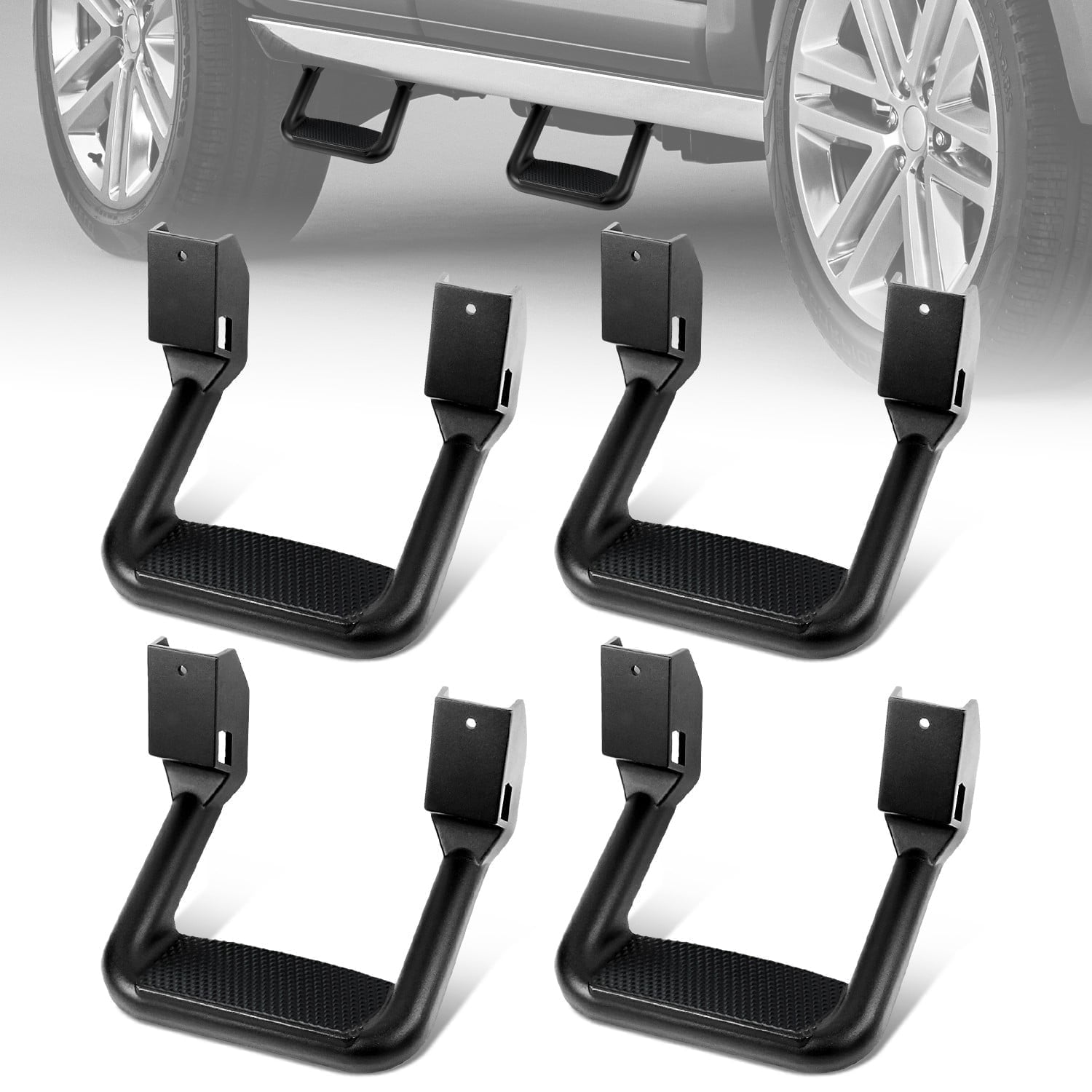 未使用 サイドステップ 汎用 DNA Motoring アルミ アメ車 大阪 ① DNA Motoring, Side Assist Steps, Aluminum, 1 Inch Diameter, Black