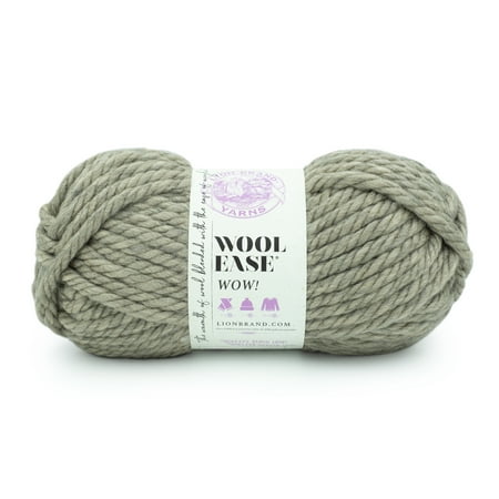 UPC: 0842093138570 | Lion Brand Yarn Wool-Ease WOW Mushroom Jumbo Acrylic  Wool Gray Yarn 1 Skein