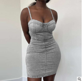 tight gray dress